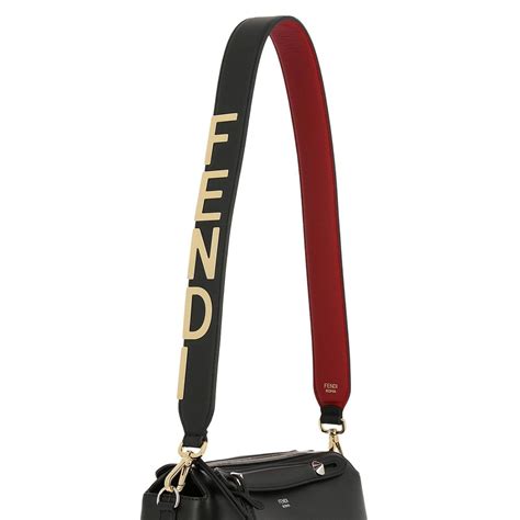 Fendi Flowerland Leather Strap You Tracolla Nero Pelle ref.304084